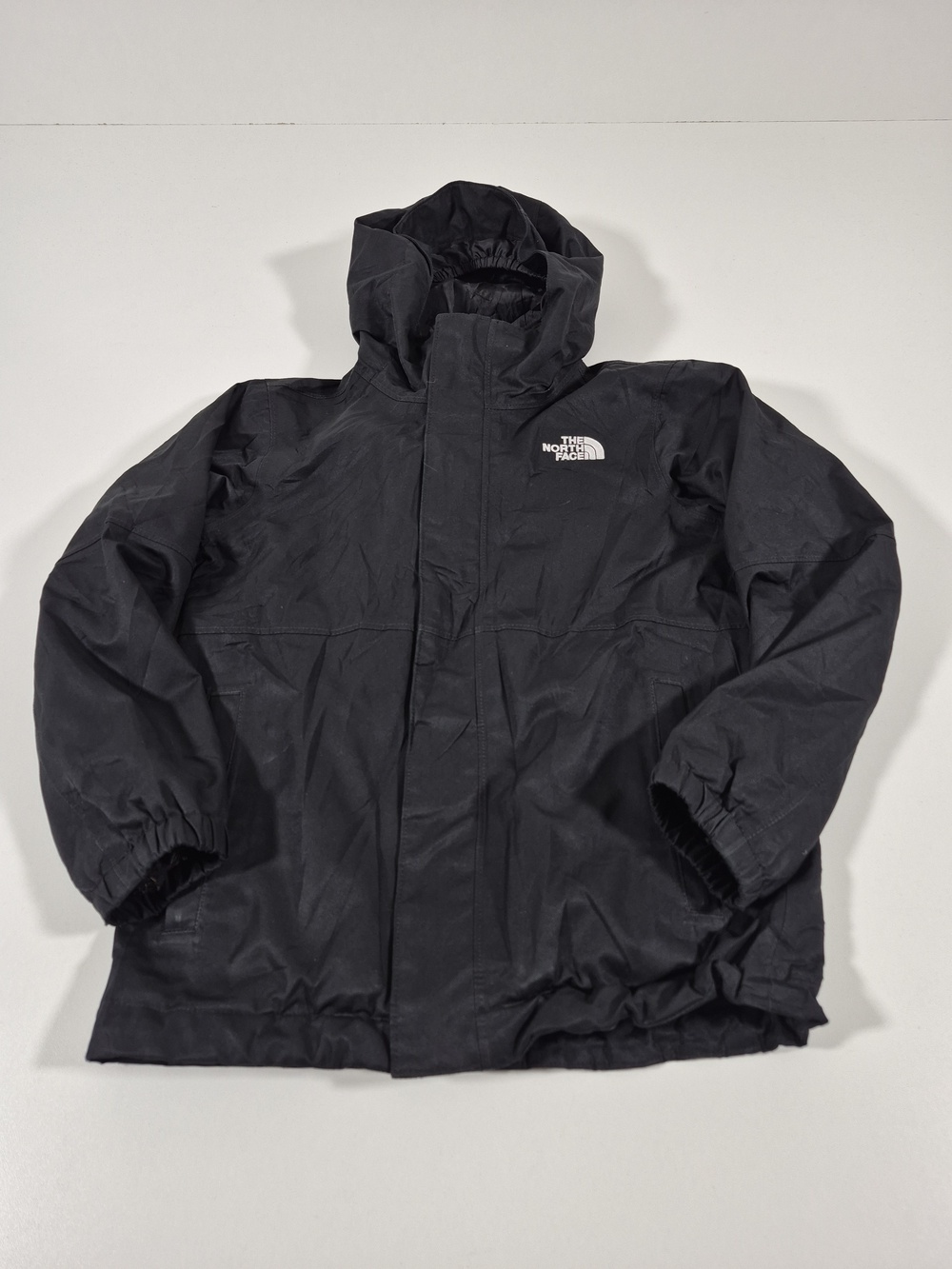 The North Face Jacket Kids 7/8 Black Hooded Fleece Lined Rain Winter Coat